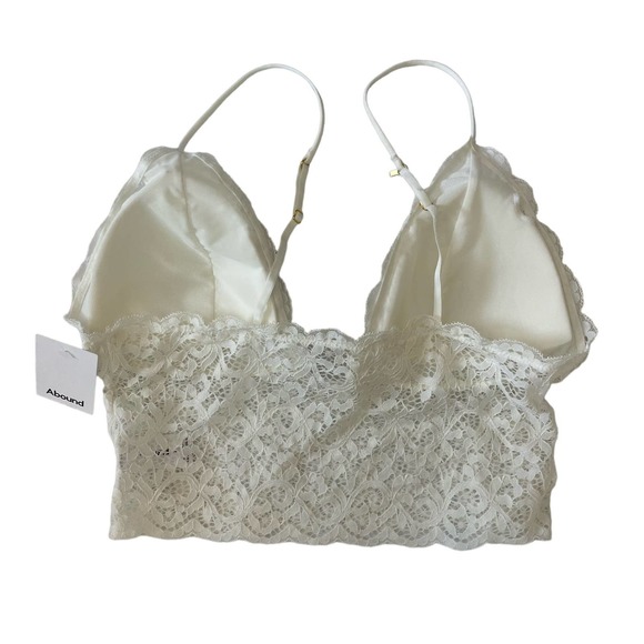 Abound Ivory Lace Padded Top Size Large. Sheer except for cup area. - Picture 2 of 3